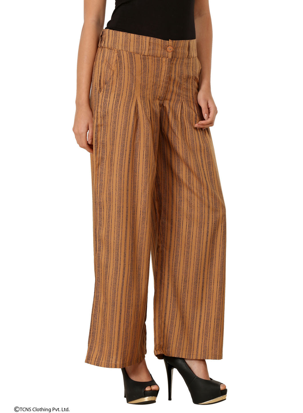 Brown Printed Pants