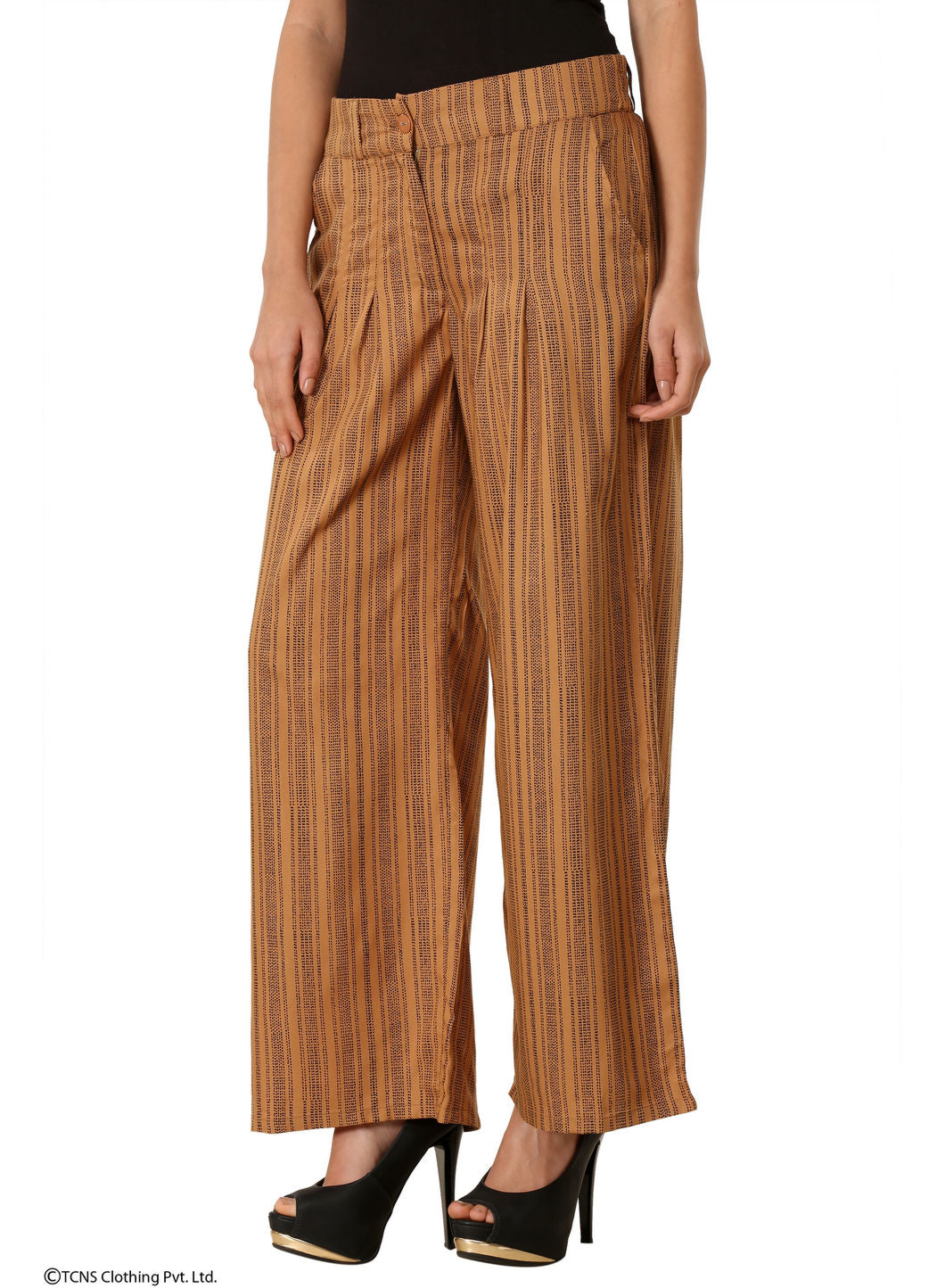 Brown Printed Pants