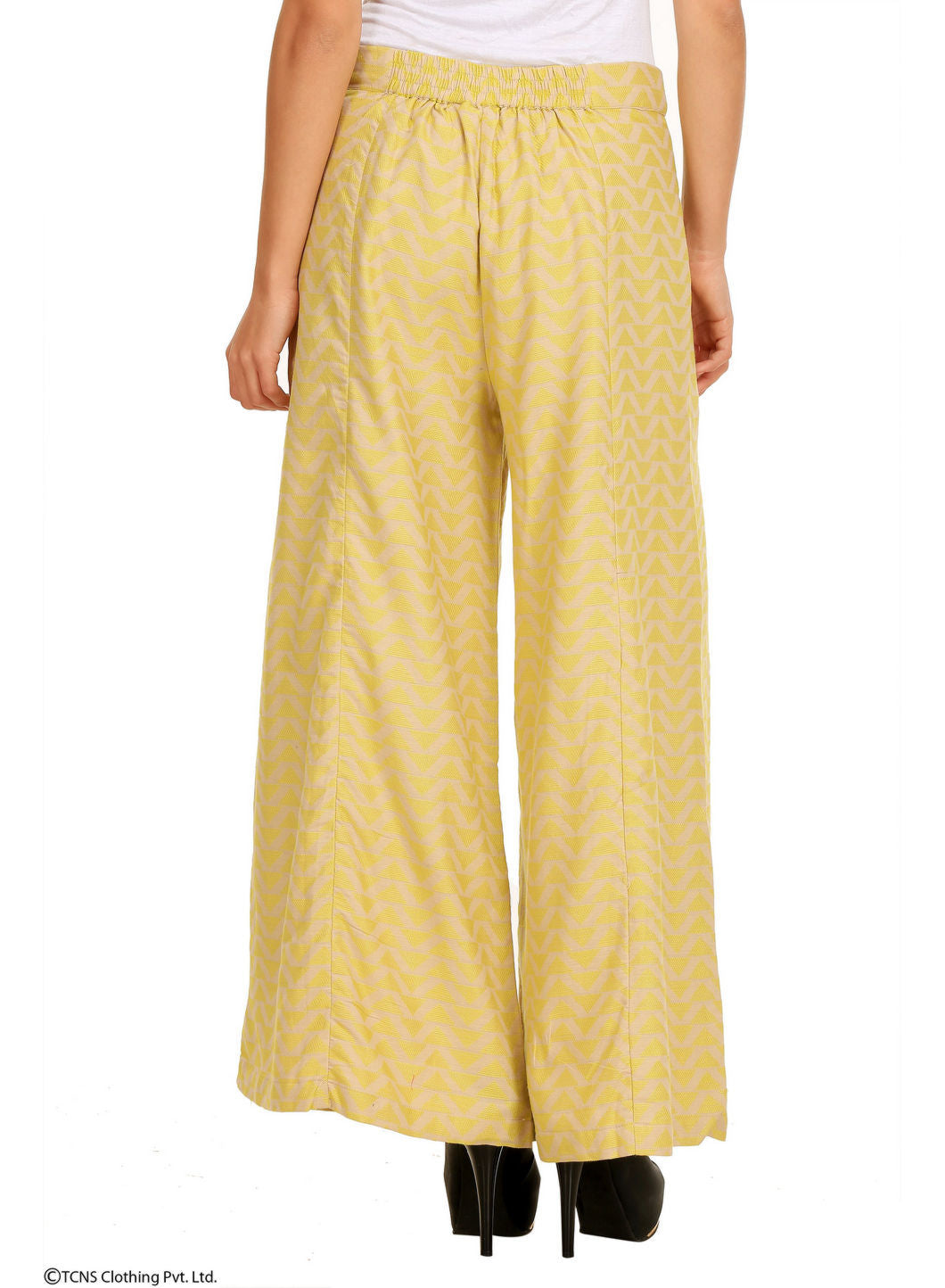 Beige Printed Culottes