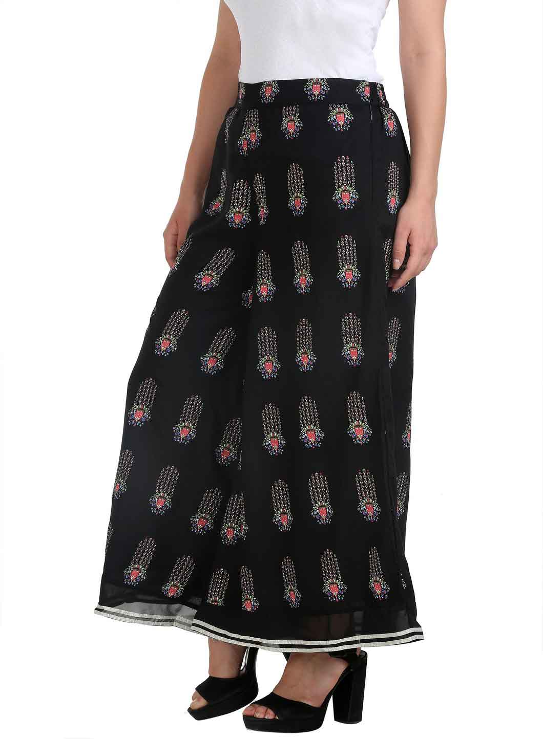 Black Printed Culottes