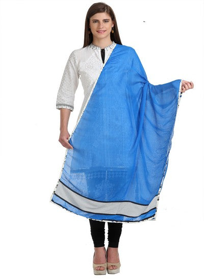 Blue Printed Dupatta