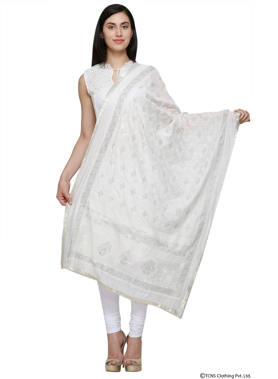 White Dupatta