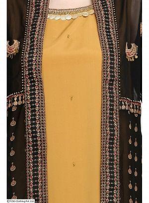 Black Dual Layered Printed Full Sleeve kurta - wforwoman