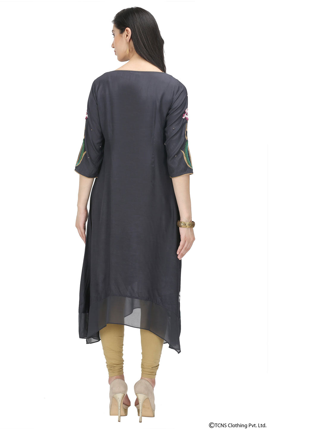 Black Printed 3/4 Sleeve kurta