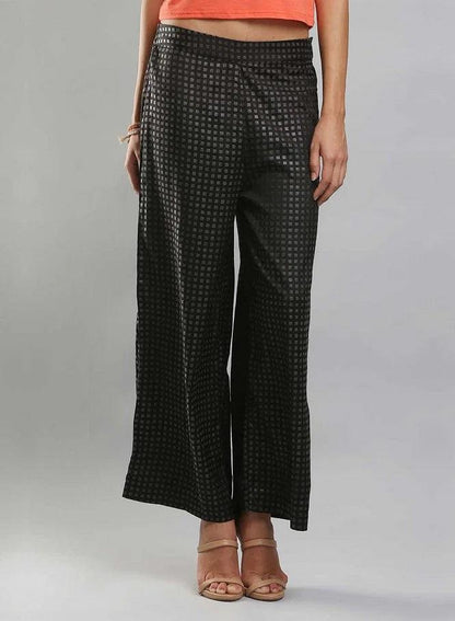 Black Printed Pants - wforwoman