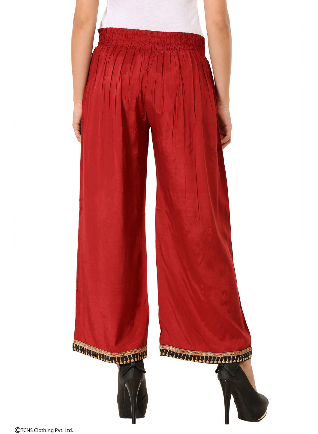 Red Printed Pants