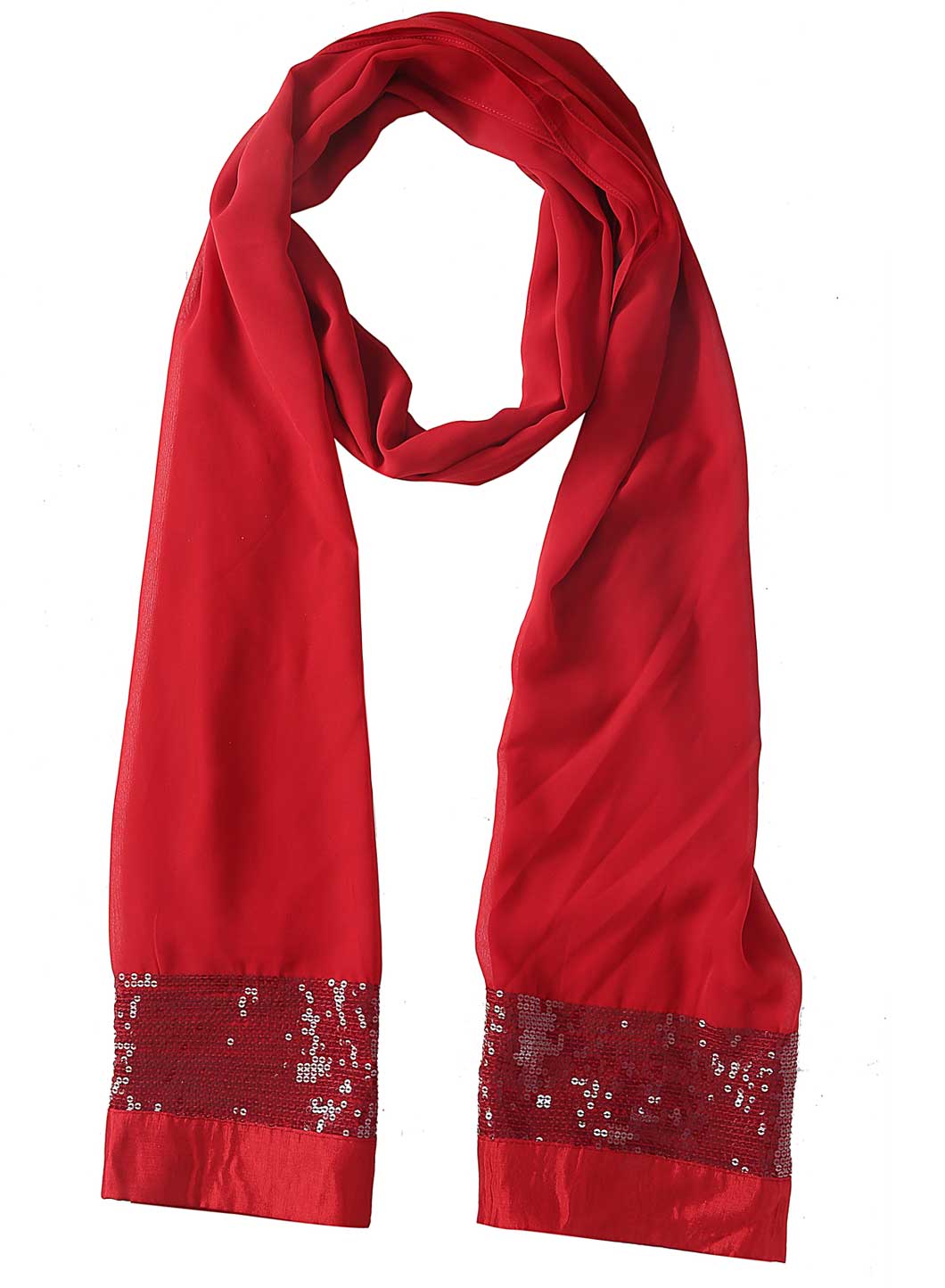 Red Sequined Dupatta