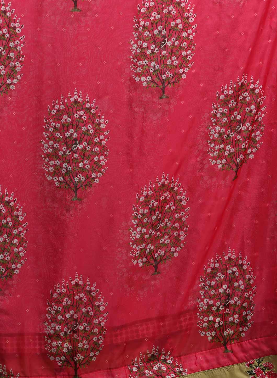 Pink Floral Print Dupatta