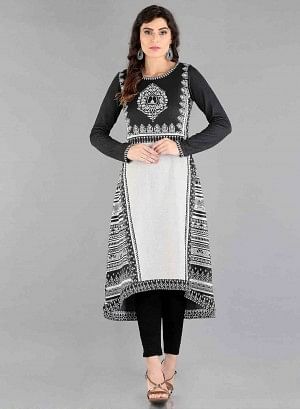 Beige Round Neck Winter kurta