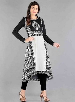 Beige Round Neck Winter kurta