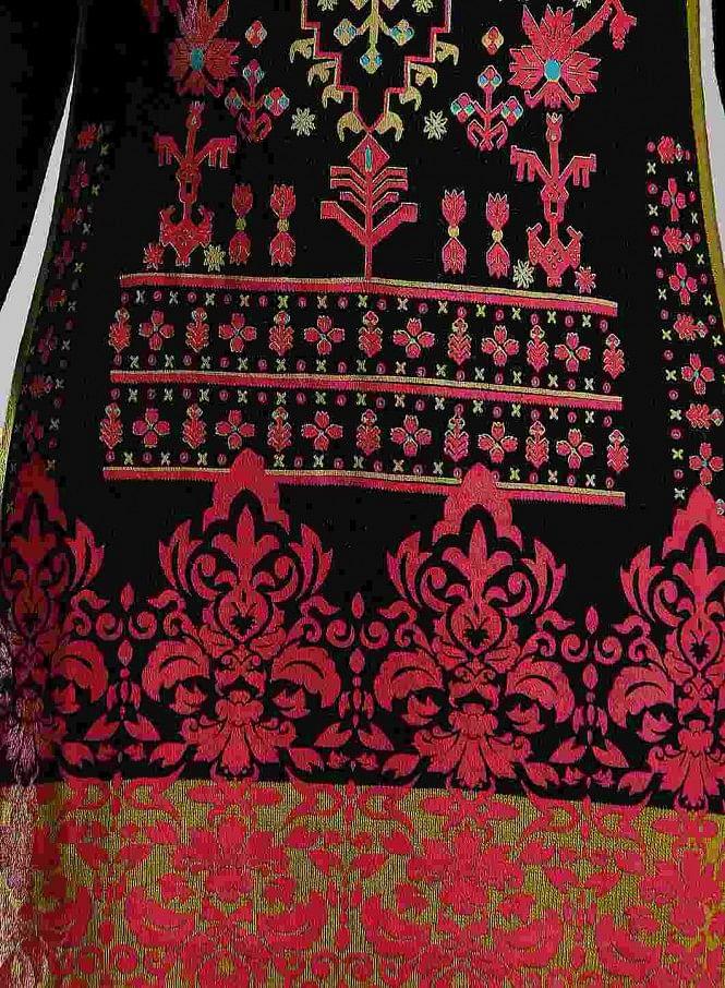 Black &amp; Pink Woollen Round Neck kurta - wforwoman