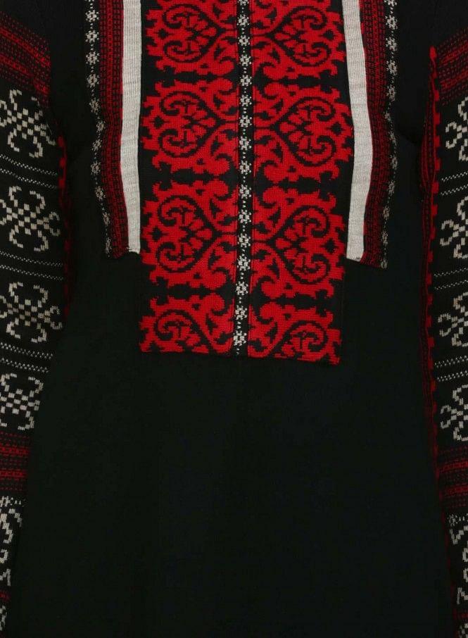 Red Printed Winter kurta - wforwoman