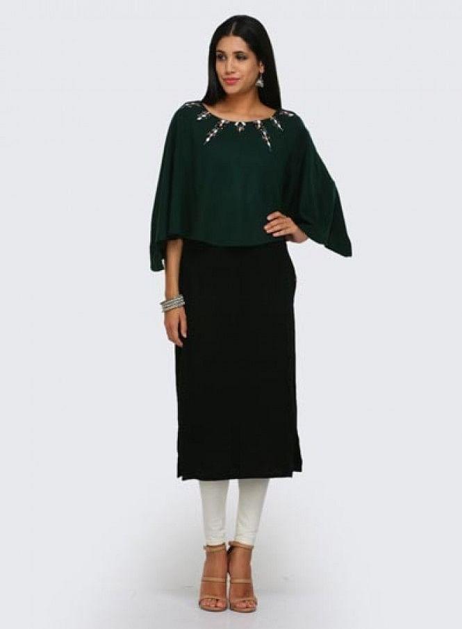 Green Kaftan Style kurta - wforwoman