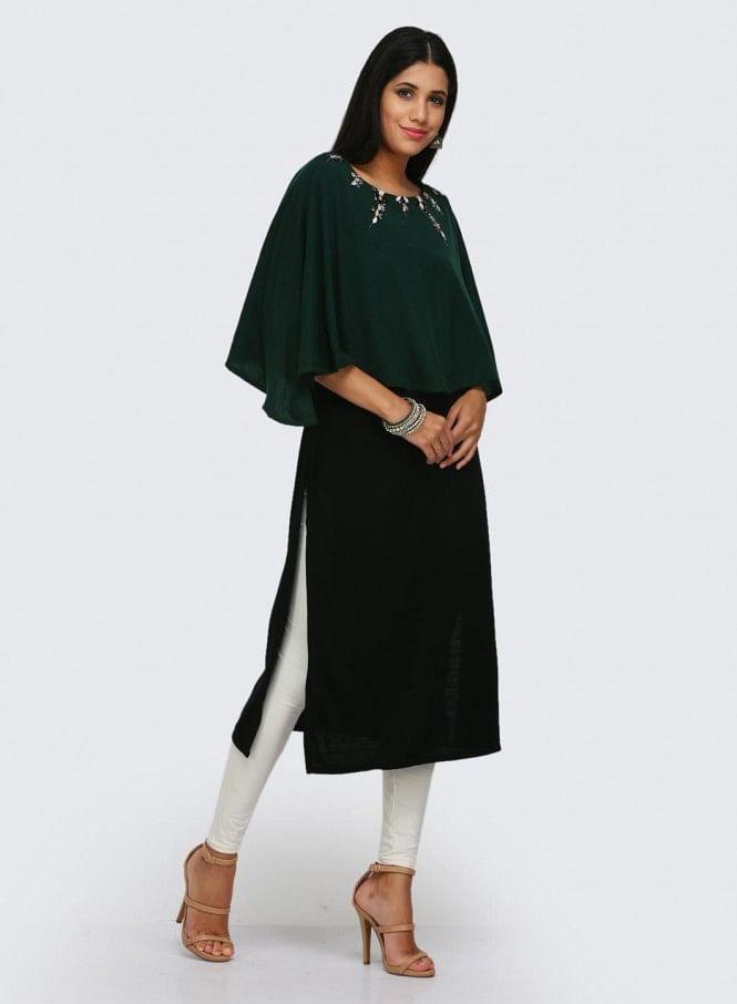 Green Kaftan Style kurta - wforwoman