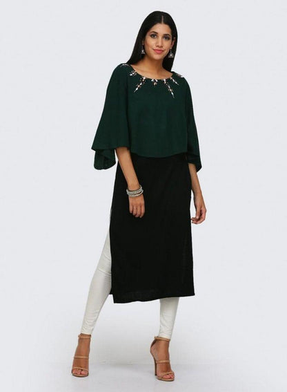 Green Kaftan Style kurta - wforwoman