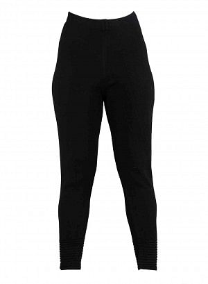 Black Solid Woollen Leggings