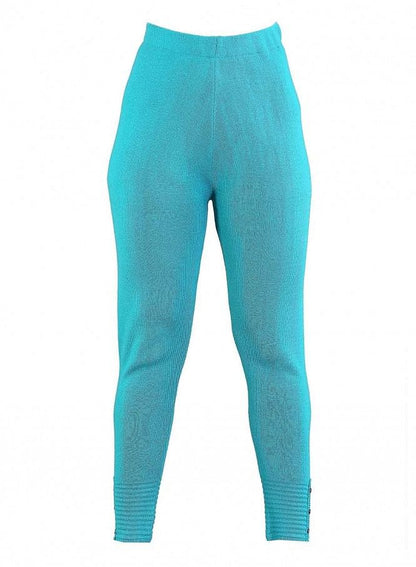 Blue Solid Woollen Leggings