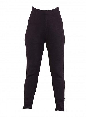 Black Solid Woollen Leggings