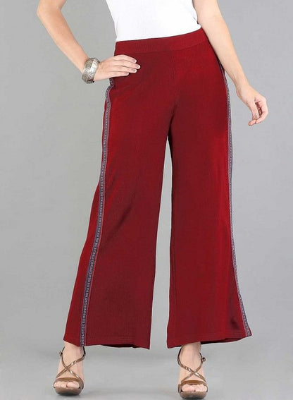 Red Solid Palazzos