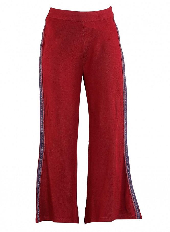 Red Solid Palazzos