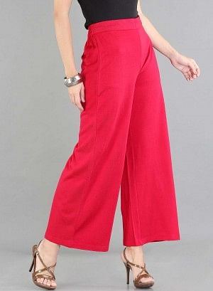 Red Solid Palazzos