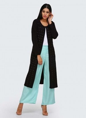 Black Flared Cardigan