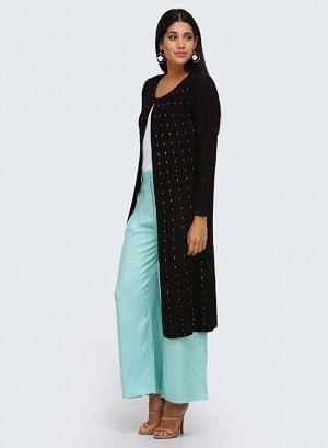 Black Flared Cardigan