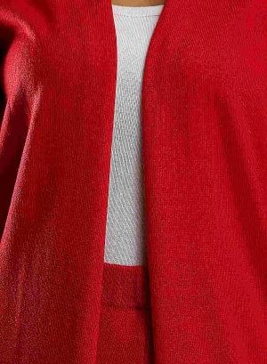 Red Open Cardigan