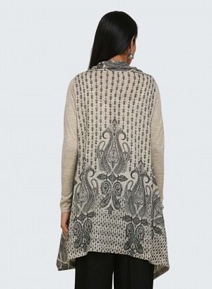 Beige Printed Cape