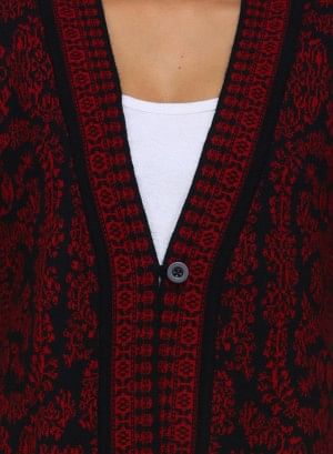 Blue &amp; Red Printed Cardigan