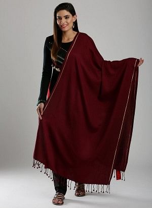 Maroon Winter Stole