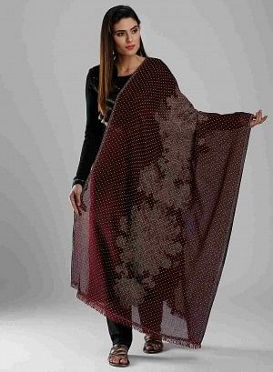 Maroon Winter Stole