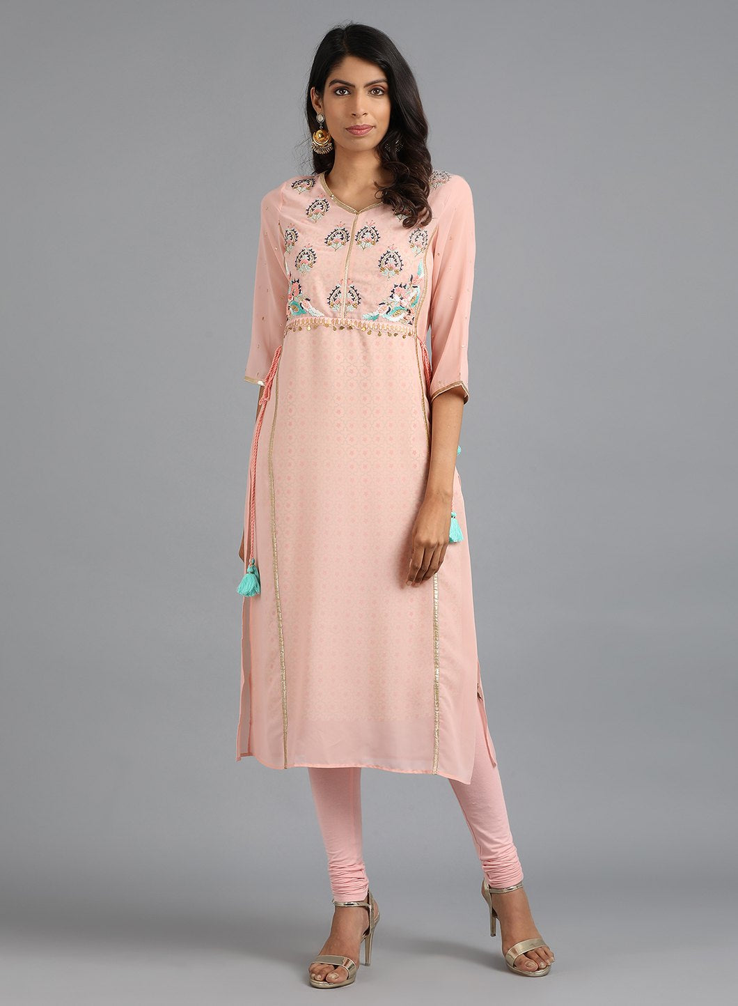 Pink Knitted Churidar