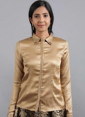 Golden Shirt Collar kurta - wforwoman