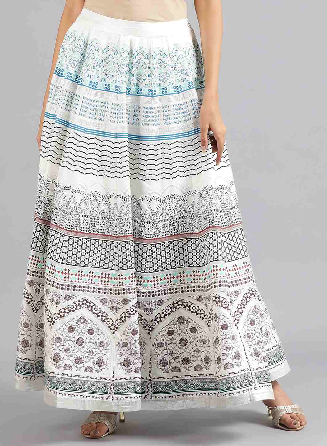 Multicolor Flared Skirt