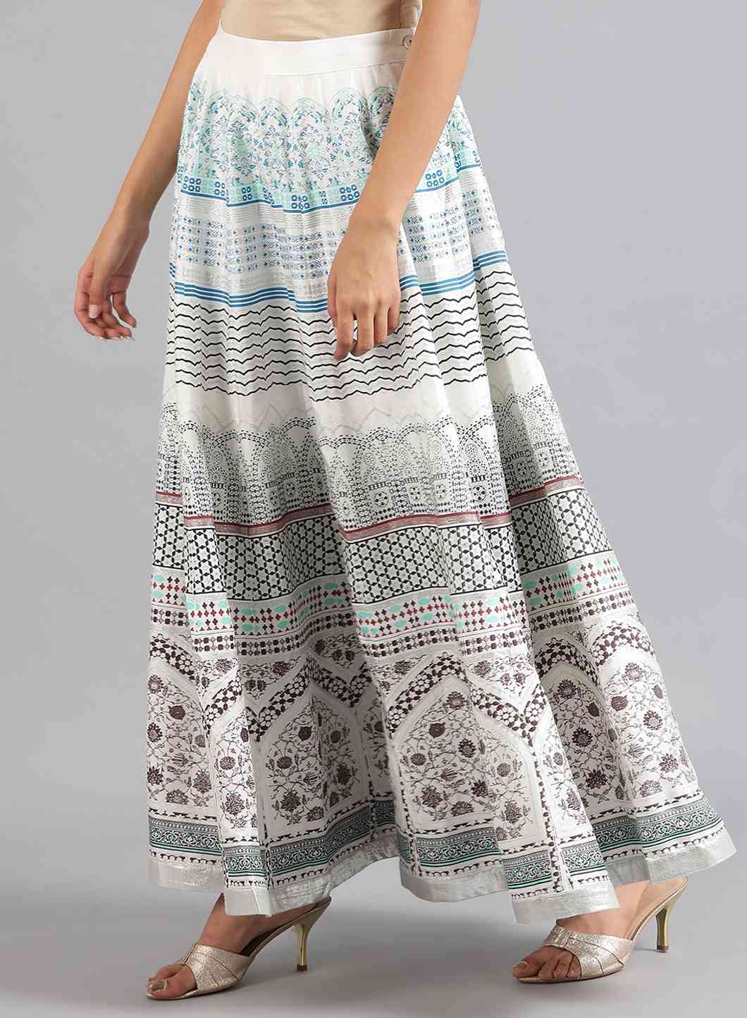 Multicolor Flared Skirt