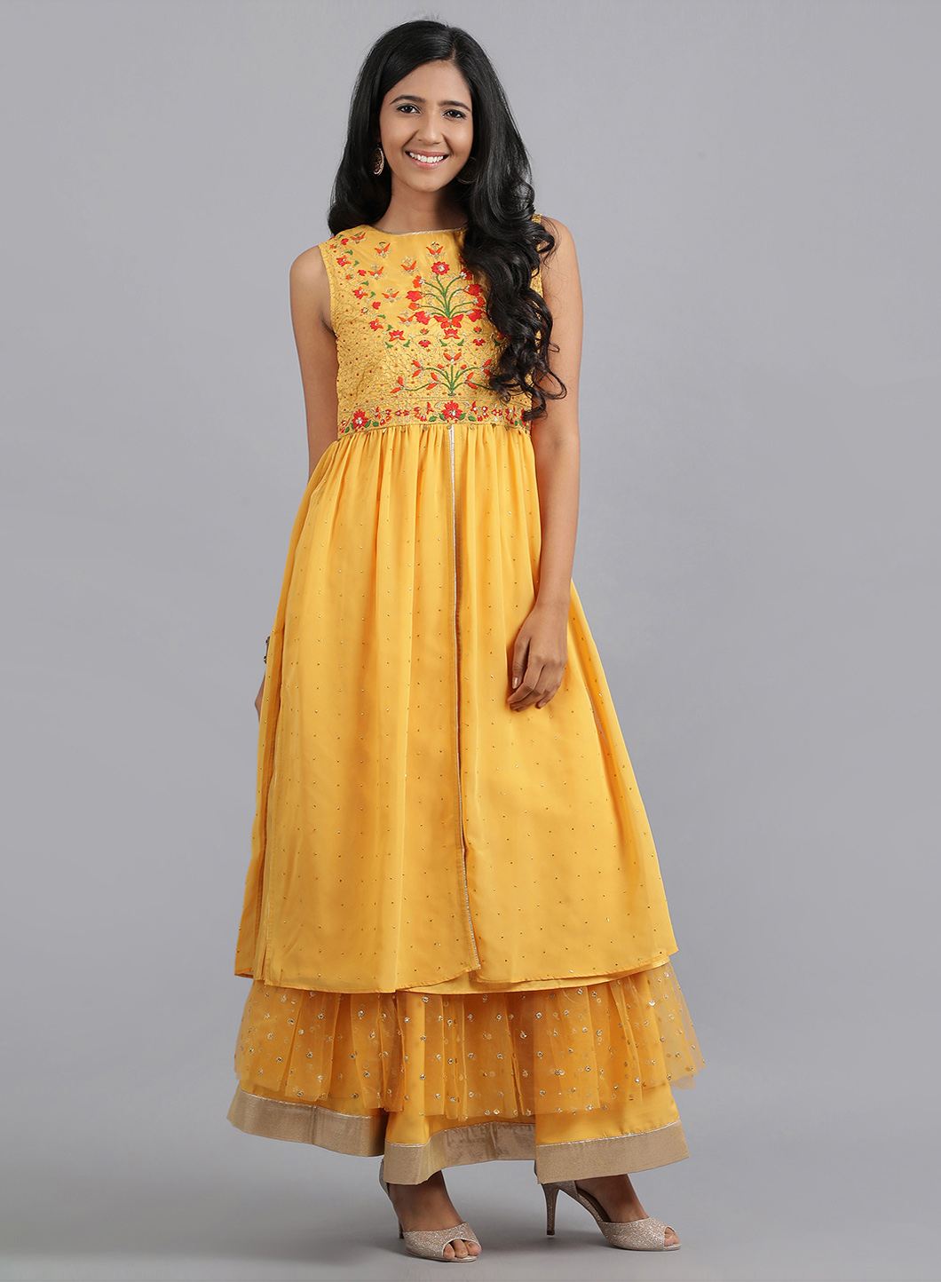 Yellow Flared Skirt