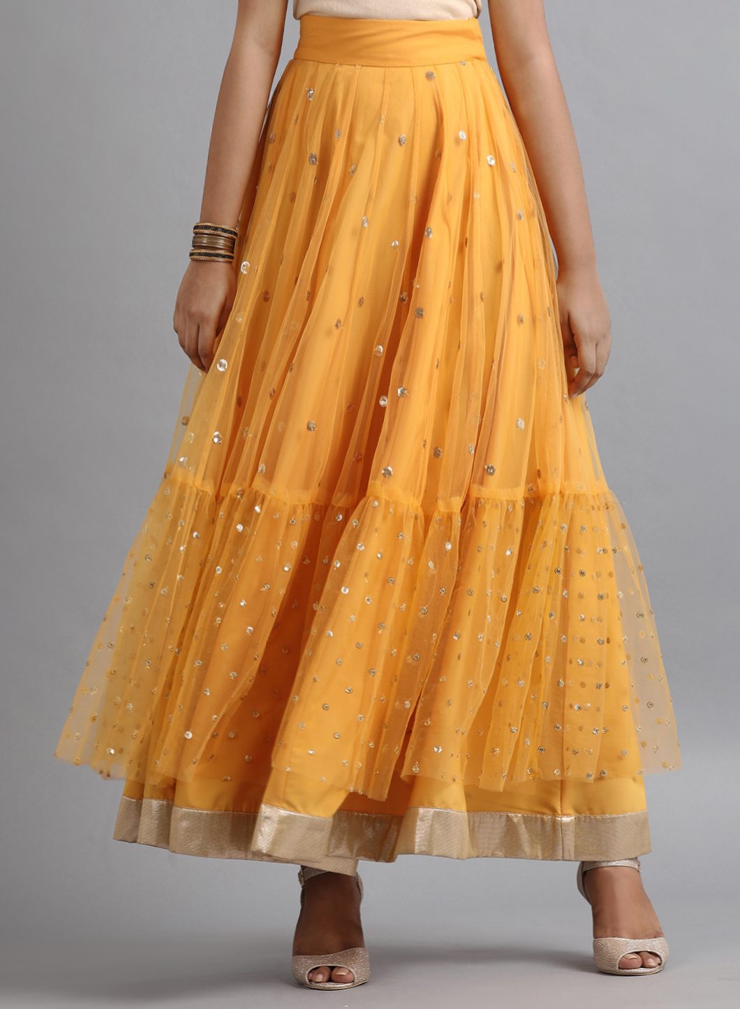 Yellow Flared Skirt