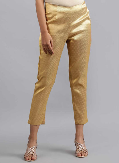 Gold Straight Pants - wforwoman