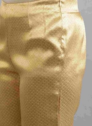 Gold Jacquard Slim Pants