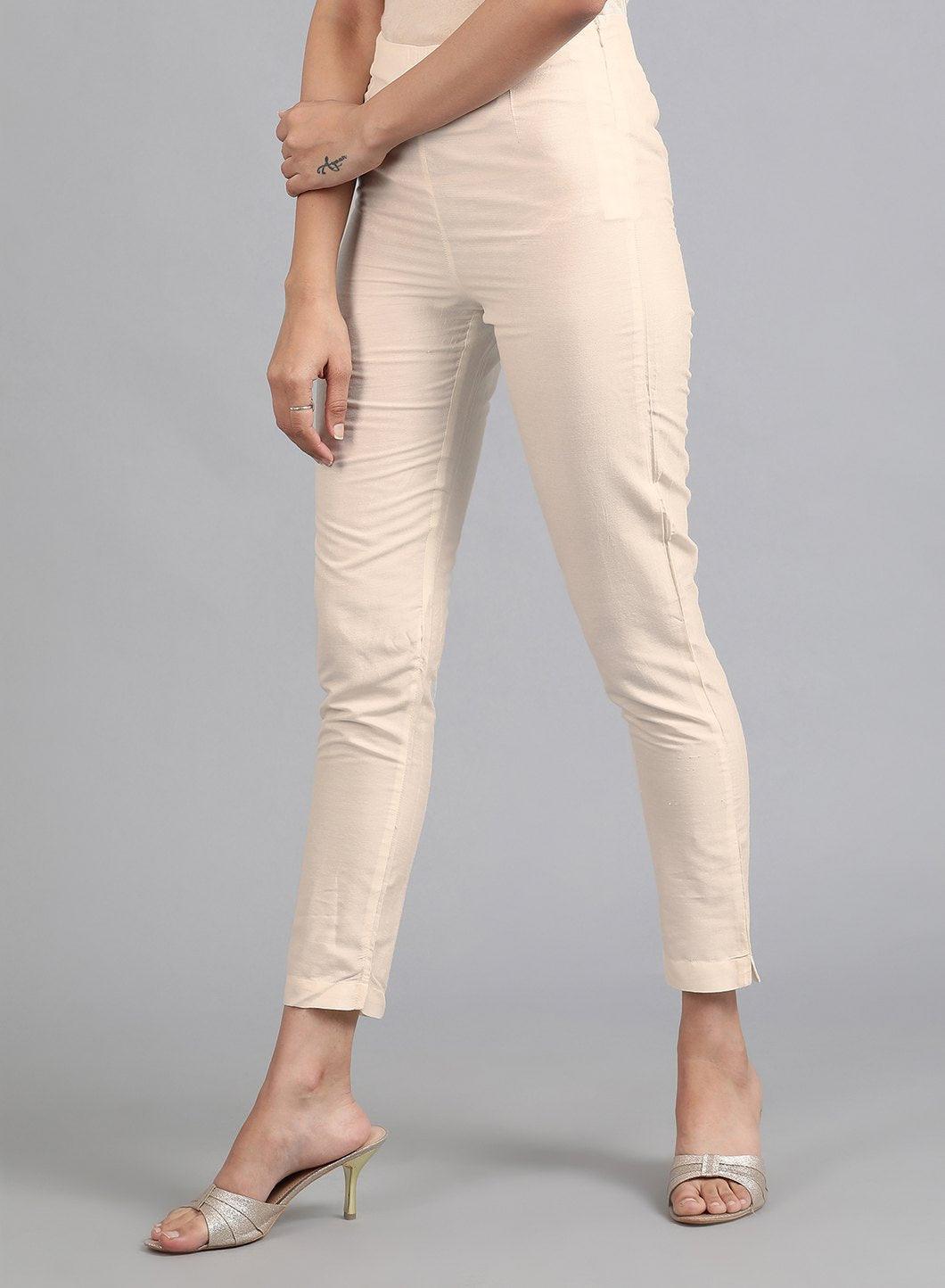 Off-White Straight Pants - wforwoman