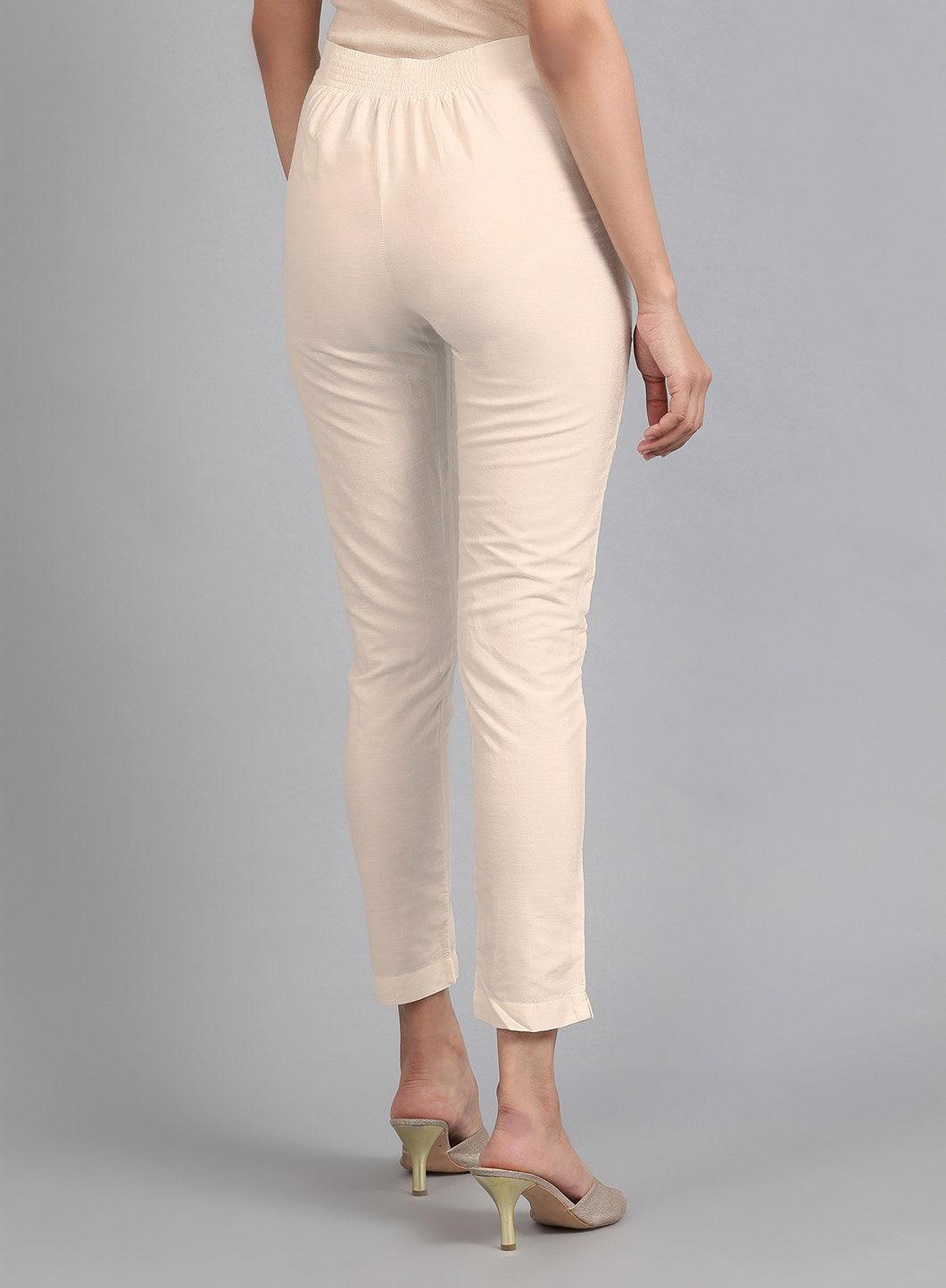 Off-White Straight Pants - wforwoman