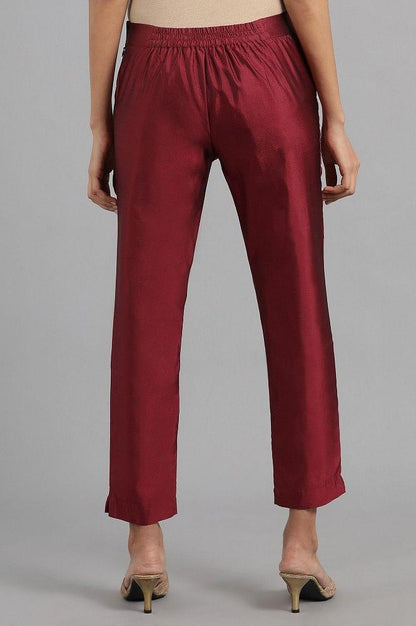 Maroon Straight Pants - wforwoman