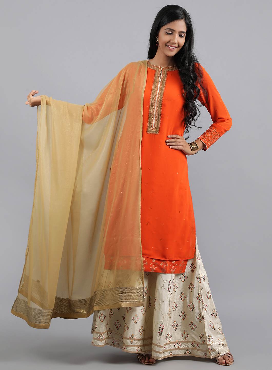 Gold Solid Dupatta