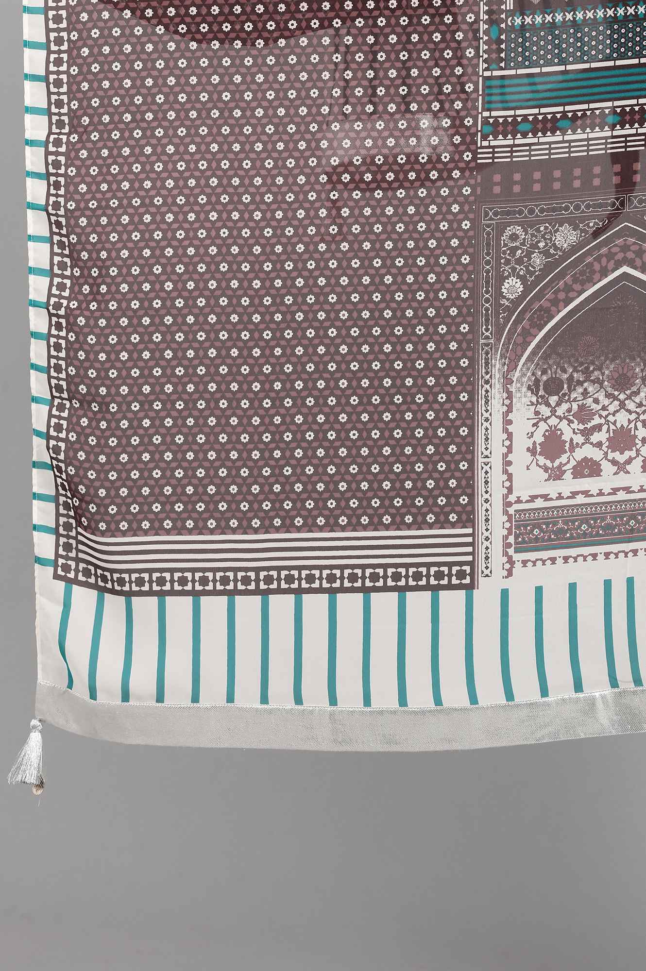 Brown Printed Dupatta