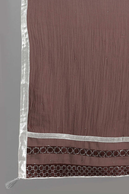 Brown Solid Dupatta