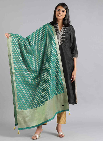 Green Embellished Dupatta