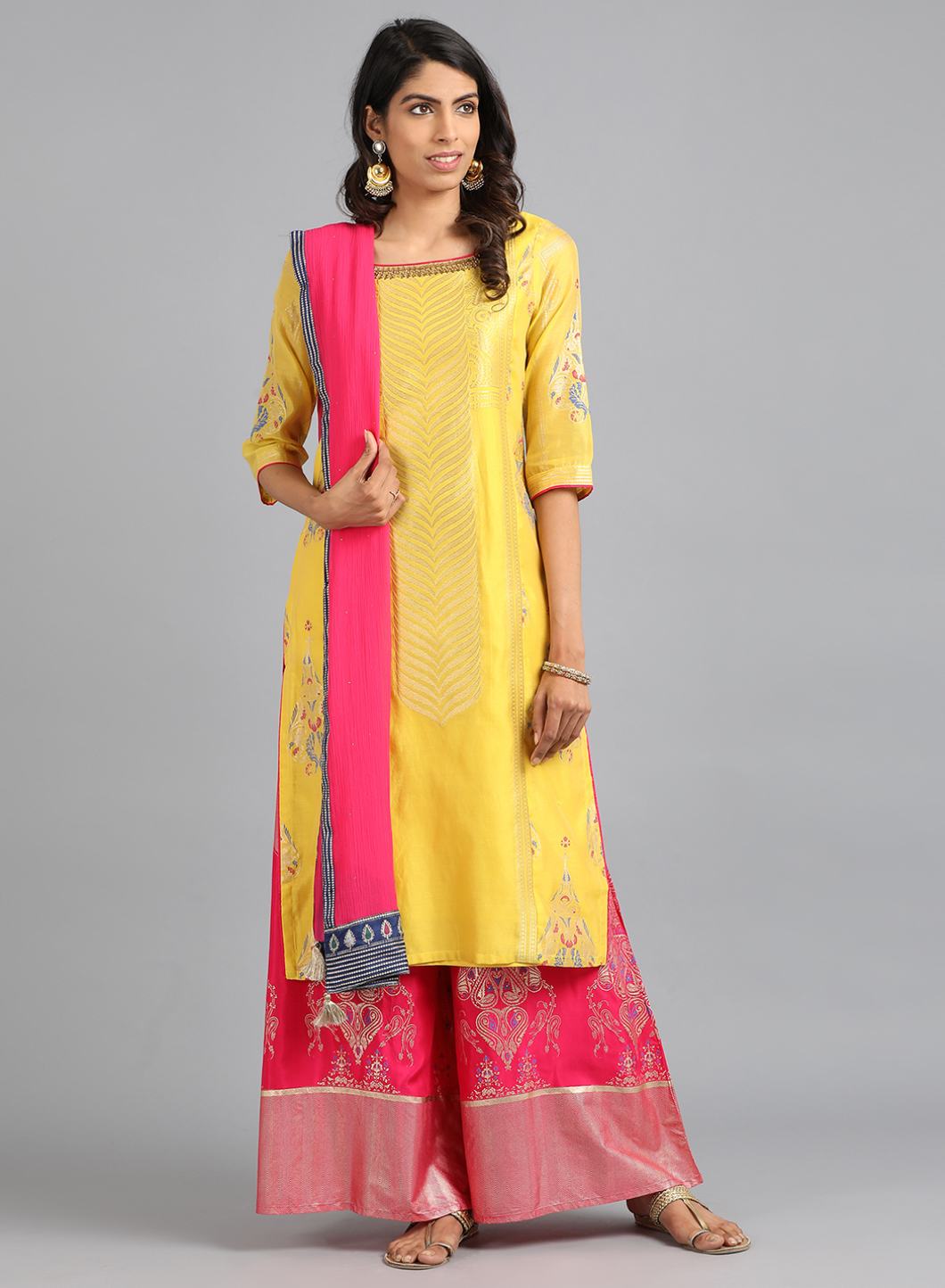 Pink Solid Dupatta