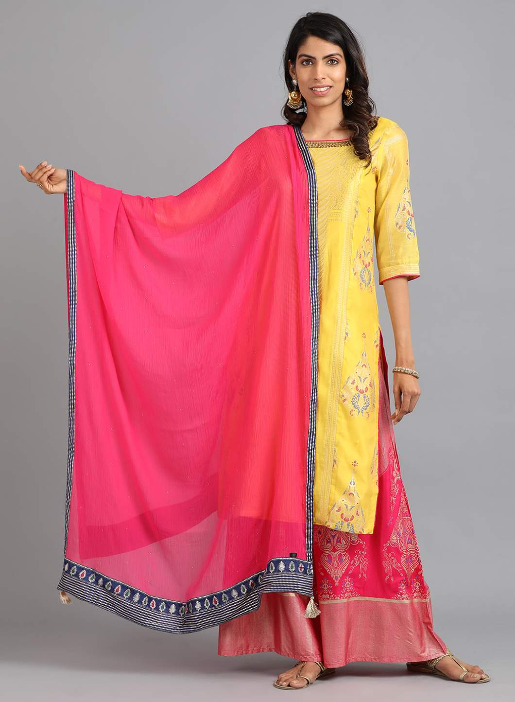 Pink Solid Dupatta