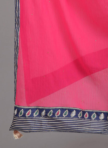 Pink Solid Dupatta